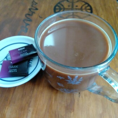 ココア&抹茶の組み合わせ（飲み合わせ？）初めてです！ちょこっとビターだからチョコレートがとってもあいますね(*´˘`*)ごちそうさまでした♪